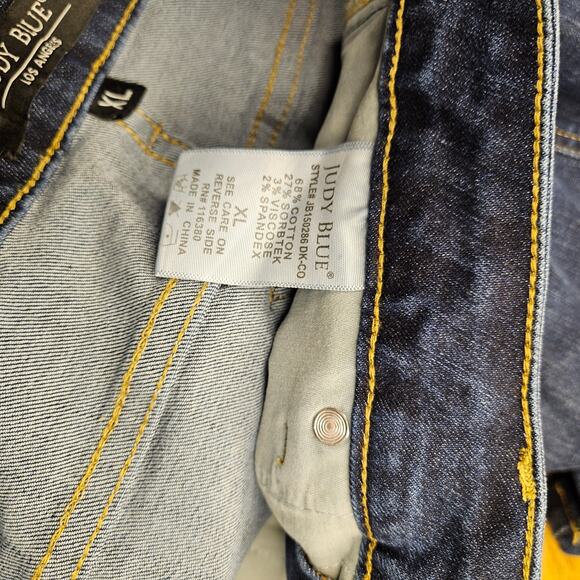 Judy Blue Tummy Control High Waist Stretch Jean shorts size XL - Picture 7 of 7